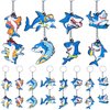 MTLEE Shark Keychains for Backpacks 8 Style Shark Key Ring Cute Shark Under the Sea Party Favors for Sea Birthday Party Supplies Rewards Carnival Prizes Set Gifts for People(24 Pcs)