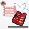 8 Pcs Dental Kit Mouth Mirror, Serrated Tweezers, Double Ended Picks for Professional Teeth Cleaning Calculus Plaque Tartar Remover Made of Stainless Steel for Oral Care with Knurled Handle and Case