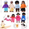 10 Pcs Wooden Dollhouse Family Set of 8 Mini People Figures and 2 Pets, Dollhouse Dolls Wooden Doll Family Pretend Play Figures Accessories for Pretend Dollhouse Toy (Cute Style)