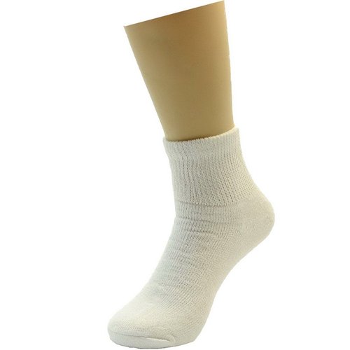 USBingoshop 6 Pairs Mens Physicians Approved Crew Ankle Diabetic Socks Cotton (U-6-PK-DAnkle-White)