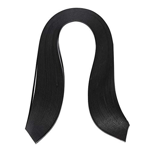 HEEPDD Paper Quilling Strip, 600 Strips 3mm Width Pure Color Origami Paper Colorful Art Paper Strips DIY Paper Hand Craft Decoration(Black)