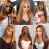 Amarlis Honey Blonde Lace Front Wigs for Women, Pre Plucked Ready to Wear HD Glueless 13x5x1 Blonde Highlight Synthetic Lace Front Wig for Daily Use(Honey Blonde)