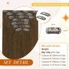 Full Shine Brown Clip in Human Hair Extensions Seamless Clip in Hair Extensions,Pu Weft Medium Brown Real Human Hair Clip in Extensions Straight Brazilian Hair 18 Inch 8 Pcs 120G