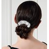 Women's Flower Austrian Crystal Bride Wedding Hair Side Combs Hair Accessories Spade Art Deco Floral Bridal Side Combs Headpiece for Women, Brides Hair Accessories/Gift Box
