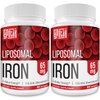 Liposomal Fe Iron Supplement for Women,65 mg Iron Supplements with Folic Acid & Vitamin B12 for Men,Red Blood Cell Production,Energy Support for Adults Iron Deficiency 60 Softgels(2 Bottle)