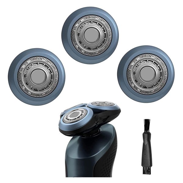 SH60 Replacement Heads Blades Fit for Philip Shaver S6000 Series, SH60 Shaving Replacement Heads for Electric Razors Series 6000 S6810, S6820, S6850, S6880/81 S6810 with Shaver Cleaning Brush