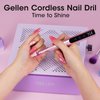 Gellen Professional Electric Nail File, 11 in 1 Nail Drill Kit, Cordless Rechargeable Pedicure Manicure Kit Nail Drill for Acrylic Gel Nails Tips, Nail Drill Hand Foot Care Tool for Thick Nails