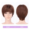 HSPJHTM Short Brown Wig, Short Wigs for Women,Cut Wig with Bangs Hair Wigs Natural Straight Layered Hairstyles for Daily Wear Wig(Free Wig Cap)