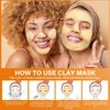 ulluxe Turmeric Vitamin C Clay Mask, Brightening Hydrating Face Mask, Clay Face Mask Deep Cleansing Pores, Improves Dark Spots, Acne, Skin Care Facial Mask Tightens Skin, Evens Skin Tone, 5.29 oz