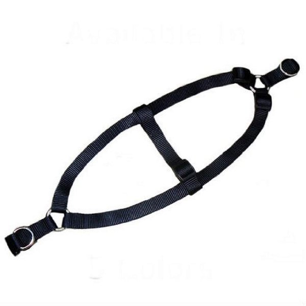 Guardian Gear Nylon 2-Step Dog Harness with Nickel-Plated Swivel Clip, Fits Chests 15" to 25", Black