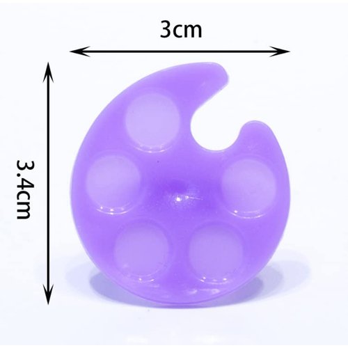 HLLMX 4 PCS Mini Nail Art Polish Holders Mini Ring Tray Palette Nail Art Ring Palette Finger Wearable Nail Polish Glue Container Manicure Tool, pink