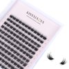 KISSXIAOYA Cluster Lashes Extensions, 144Pcs Individual Cluster Lashes D Curl 11mm, Wide Stem Cluster Eyelashes Soft Natural False Eyelashes Cluster DIY Eyelash Extension At Home (11mm, D Curl)