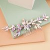 BERYUAN Wedding Crystal Hair Comb Flower Crytstal Hair Piece Teardrop Crystal Rhinestone Wedding Hair Accessories Bride Headband for Wedding (ab color)