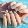 Pndeyo 2 Boxes Ocean Theme Nail Charms, Sea Beach Starfish Seashell Nail Decals Accessories, Metal 3D Nail Gems Jewelry Decoration Supplies for Manicure DIY Nail Embellishments- Gold