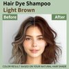 Light Brown Hair Dye Shampoo 3 in 1 for Gray Hair, Long-lasting & Natual Brown Hair Shampoo, Hair Color shampoo for Men Women, Brown Hair Dye Easy to Use at Home 16.9 Fl Oz (Light Brown)