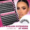 Fluffy Lash Clusters 80D+100D Thick Eyelash Clusters D Curl Cluster Eyelash Extensions Russian Cluster Lashes Wispy Lashes Clusters 234pcs False Mink Eyelashes 10-18mm DIY Lash Extension by Calphdiar