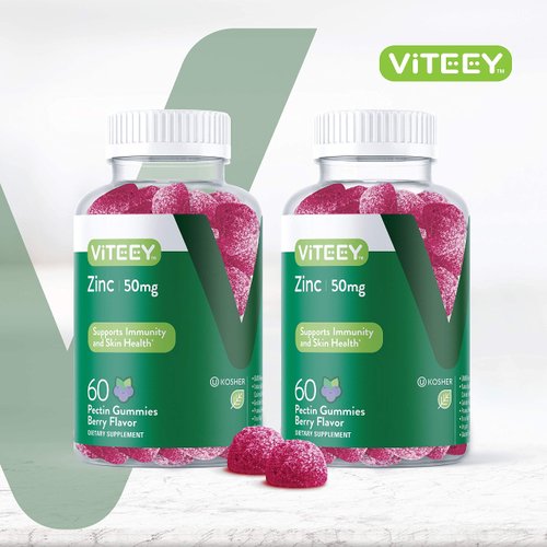 Zinc Gummies Adult & Teens - 50mg - Immune Health Support & Antioxidant Support - Vitamin Zinc Supplement - Vegan, Gelatin Free, GMO Free - Tasty Chewable Berry Flavored Gummy