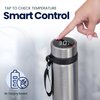 Aqua Gauge Stainless Steel Thermal Bottle, 600 mL, Digital Temperature Display, 4 Colors (Silver)