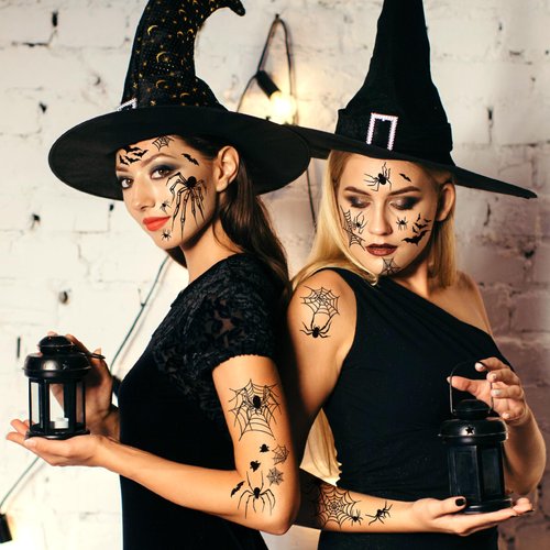 Spider Temporary Tattoo 5 Sheets Spider Makeup Halloween Spider Web Face Temporary Tattoos Makeup Kit 3d Spider Web Temporary Tattoos Realistic Tattoos Sticker For Kids Adults Makeup Decoration