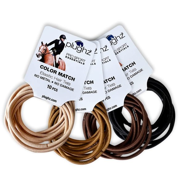 Plughz Color Match 20 Hair Ties (Black)