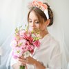 AMCAMI Bride Headband Bachelorette Party Decorations Bride To Be Headband with Pearls Pink Rose Headband Bridal Headband for Women Bride To Be Decorations Bridal Headpiece