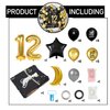 Happy 12th Birthday Balloons Gold Set Decor - Cheers to 12 Years Old Party Theme Garland Star Moon Banner Backdrop Decorations For Kids Supplies