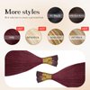MioYio I Tip Hair Extensions Human Hair 50G/Pack Virgin Hair Itip Human Hair Extensions #99J Wine Red Pre Bonded I Tip Real Hair Extensions Long Straight Burgundy 22Inch