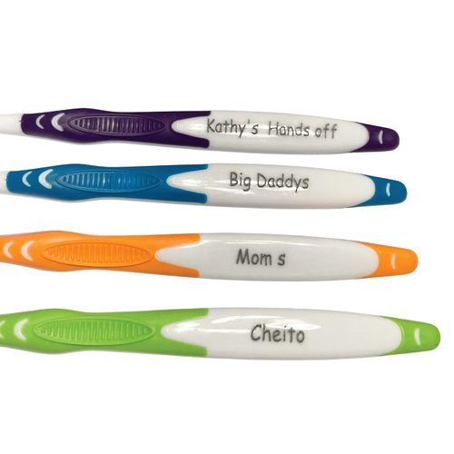 Personalized Gift, Personalized Toothbrushes, 4 Pack Manual Toothbrush Adults, Engraved