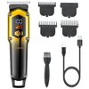 JAMAKY Hair Clippers for Men, Cordless Barber Clippers, Beard Trimmer for Men, LED Display, Quick Charge & 100 Min Runtime, Includes 3 Combs, Ideal for Men & Barbers (Gold)