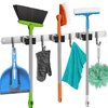 Mop and Broom Holder Wall Mount Self Adhesive - Broom Hanger Wall Mount - Mop Holder Wall Mounted - Broom Rack - Utility Hooks for Broom and Mop Organizer Wall Hanging - Broom Closet Organizer Storage