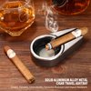 CiTree Cigar Ashtray, Cigar Travel Ashtray, Metal Ashtray (Silver)