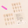 Hkanlre Bling Coffin Press on Nails Fake Nails Tips Full Cover Medium False Gradient Nails for Women and Girls 24PCS (Gold Coffin)
