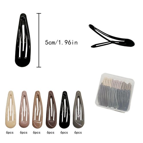 36pcs Epoxy snap hair clip,Metal Hair Barrettes,No-slip Grip with Storage Box,Stylish Hair Accessories for Girls and Women