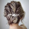 Gorais Flower Wedding Hair Pins Crystal Bridal Hair Pieces Pearl Bride Hair Clips Hair Accessories for Women and Girls (Pack of 3)