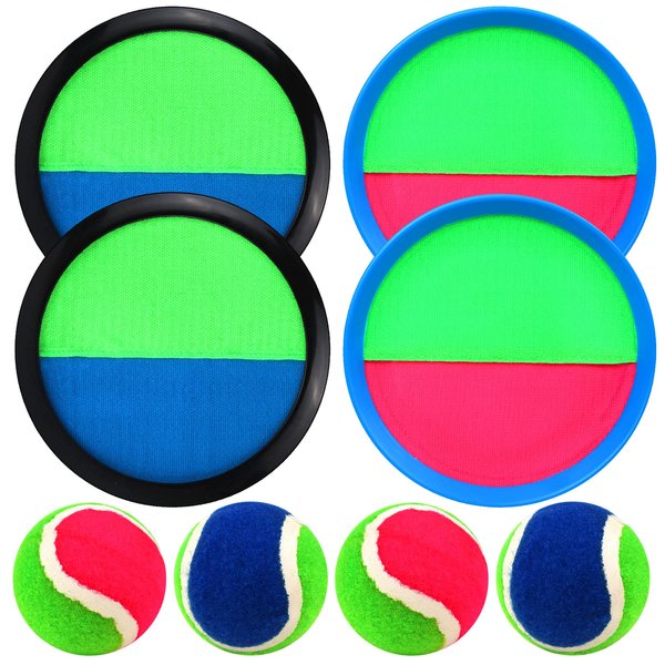 jxzdle Toss and Catch Game Set, Outdoor Games with 4 Paddles 4 Balls,Great Outdoor Toys/Gifts for Kids, Classic Outdoor Games, Beach Games, Yard Games