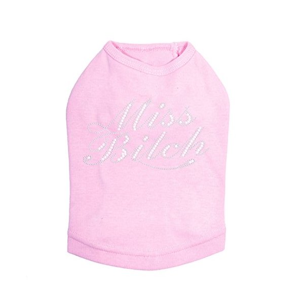 Miss Bitch (Rhinestone) Dog Shirt 3XL PINK