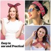 Carede Twist Bow Wire Headbands Head Wrap Retro Bowknot Polka Dot Lattice Design Rabbit ear Wired Hairbands Hair Holder Hair Accessory for Women and Girls,Pack of 9