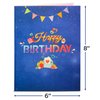 Paper Love Frndly 3D Happy Birthday Pop Up Card, Handcrafted - 100% Recycled and Eco-Friendly, 8" x 6" Cover - with Removable Note Card