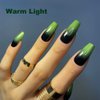 Redykat 24PCS Glossy Coffin Press On Nails, Salon Quality Nail art, Extra Long Acrylic Fake Nails, False Nails, Home Quick Manicure (green&black ombre)