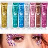 Face and Body Glitter 8PCS Body Glitter Face Glitter Gel, Singer Concerts Festival Rave Accessorie, Glitter Face Paint Holographic Chunky Glitter for Makeup