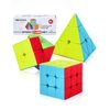 ROXENDA Speed Cube Set, Magic Cube Set of 2x2x2 3x3x3 Pyramid Cube Smooth Puzzle Cube (Stickerless)