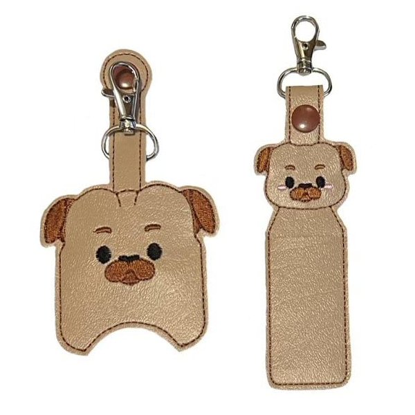 Pug Dog Sanitizer Holder And/Or Lip Balm Holder