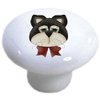 Set of 2 Black & White Cat Face Ceramic Cabinet Drawer Knobs