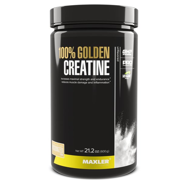 Maxler 100% Golden Creatine - Micronized Creatine Monohydrate Powder - Muscle Building Supplements - Pre/Post Workout Vegan Supplement - Gluten Free Unflavored Creatine Powder - 600 g
