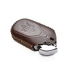 Vitodeco Genuine Leather Keyless Smart Key Fob Case Cover Compatible with Maserati Ghibli, Levante, Quattroporte (Light Button, Brown)