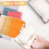 KUAOOAUK 10 PCS Soap Saver Pouch, Exfoliating Soap Bag with Drawstring, Natural Sisal Bar Soap Bags for Foaming and Drying, Mesh Soap Pouch for Shower Bath (5 Colors)