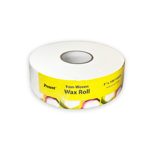 Present by BNP Non-woven Wax Roll 3'' x 100 Yards Waxing Specialists, Durable Strong Easy to Use Spa Home Depilatory Supply