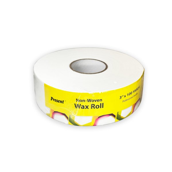 Present by BNP Non-woven Wax Roll 3'' x 100 Yards Waxing Specialists, Durable Strong Easy to Use Spa Home Depilatory Supply
