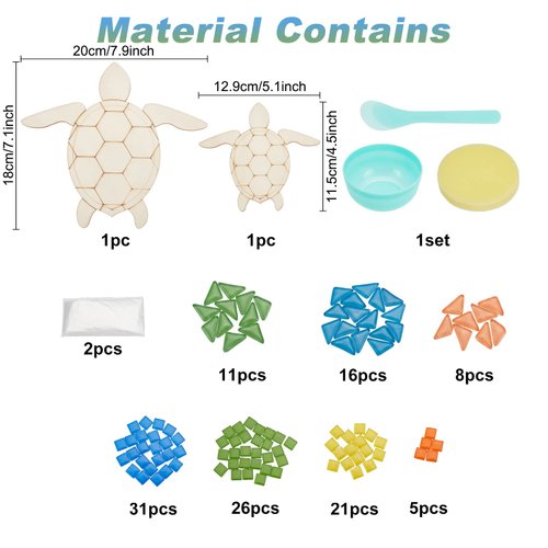 WEBEEDY 2 Set DIY Turtle Mosaic Kit Mosaic Sea Turtle Mosaic Wall Art Turtle DIY Craft Kit for Adults Patio Yard Pool and Garden Christmas Decor Crafts Gift for Fun Home Activities