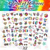 Tie Dye Party Favor 192PCS Tie Dye Temporary Tattoos Stickers 16 Sheet Body Art Fake Tattoos for Tie Dye Birthday Party Decorations supplies for Kids Boys Girls Carnival Rewards